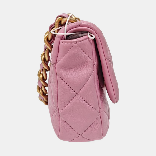 Authenticated pre-owned  Classic Flap Mini Square Quilted Lambskin Pink - Crossbody Bag at Looply