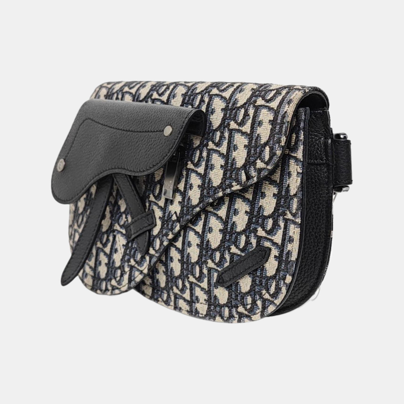 Authenticated pre-owned  Saddle Oblique Canvas Blue - Crossbody Bag at Looply
