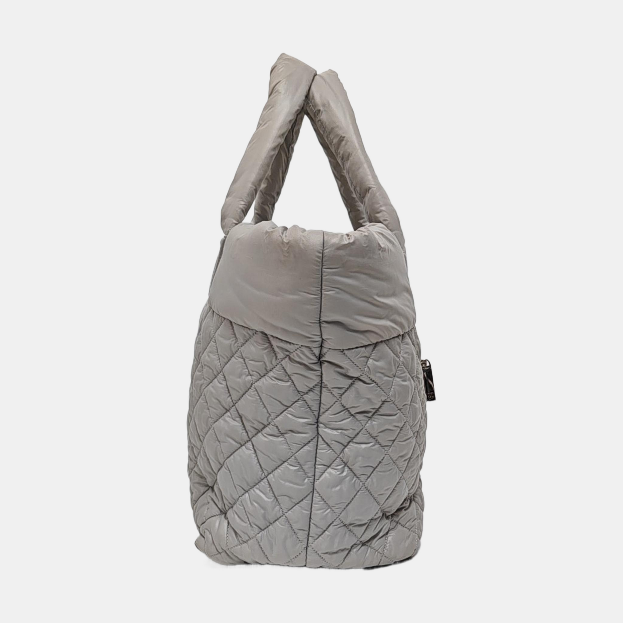 Authenticated pre-owned  Coco Cocoon Quilted Nylon Gray - Top Handle Bag at Looply