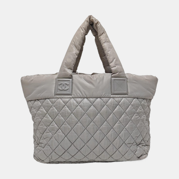 Authenticated pre-owned  Coco Cocoon Quilted Nylon Gray - Top Handle Bag at Looply