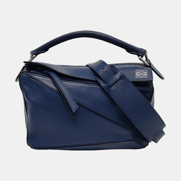 Authenticated pre-owned  Puzzle Small Calfskin Blue - Shoulder Bag at Looply