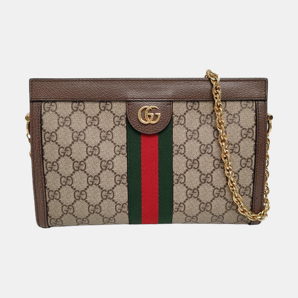 Authenticated pre-owned  Ophidia Small Monogram Coated Canvas Beige - Shoulder Bag at Looply
