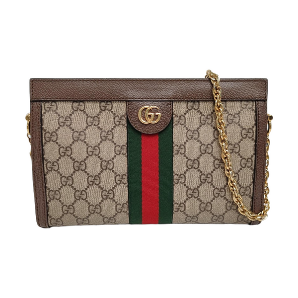 Authenticated pre-owned  Ophidia Small Monogram Coated Canvas Beige - Shoulder Bag at Looply