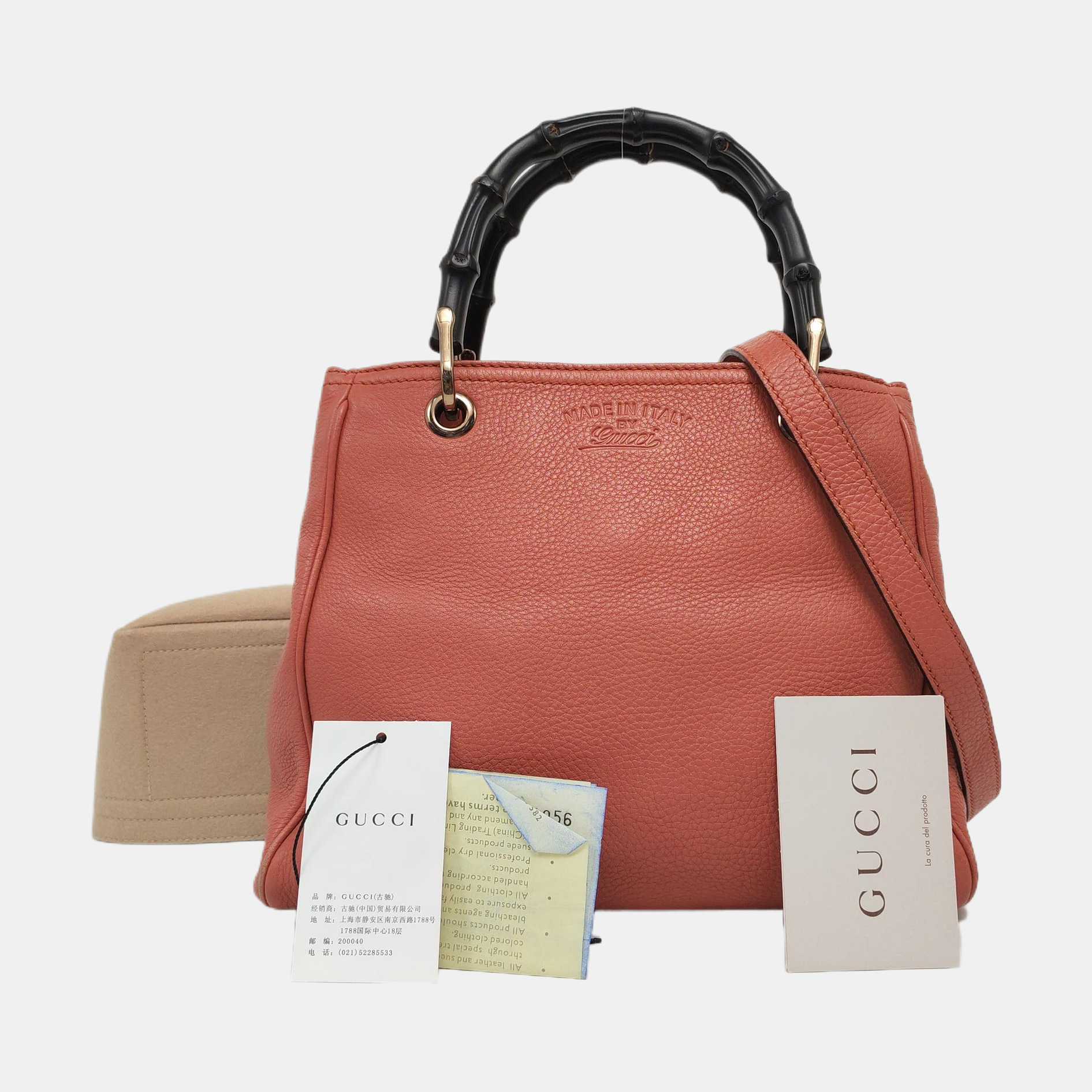 Authenticated pre-owned  Bamboo 1947 Calfskin Pink - Top Handle Bag at Looply