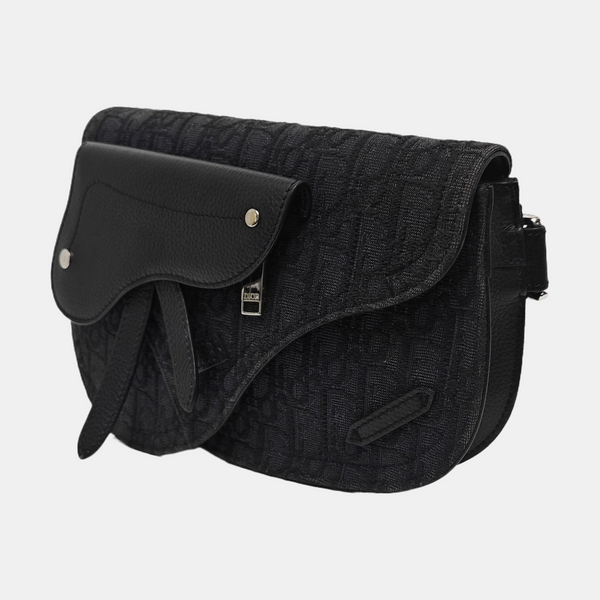 Authenticated pre-owned  Saddle Oblique Canvas Black - Shoulder Bag at Looply