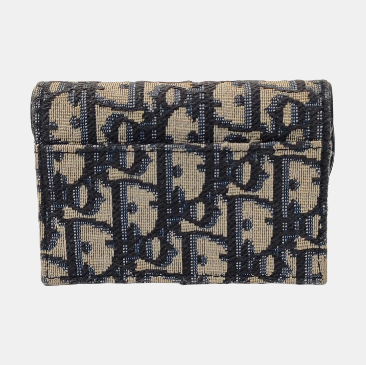 Authenticated pre-owned  Saddle Oblique Canvas Blue Card Holder - Card Holder at Looply