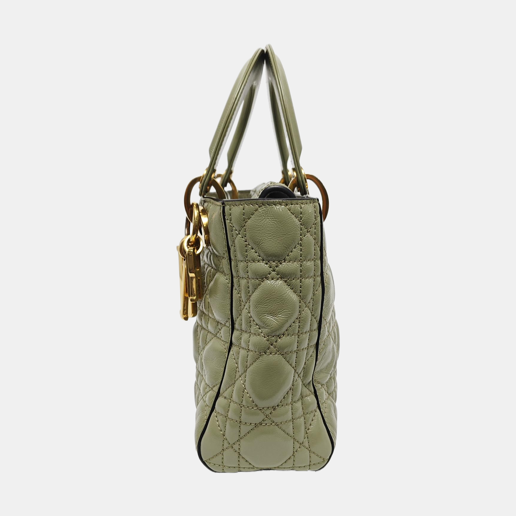 Authenticated pre-owned  Lady Dior Small Lambskin Green - Shoulder Bag at Looply