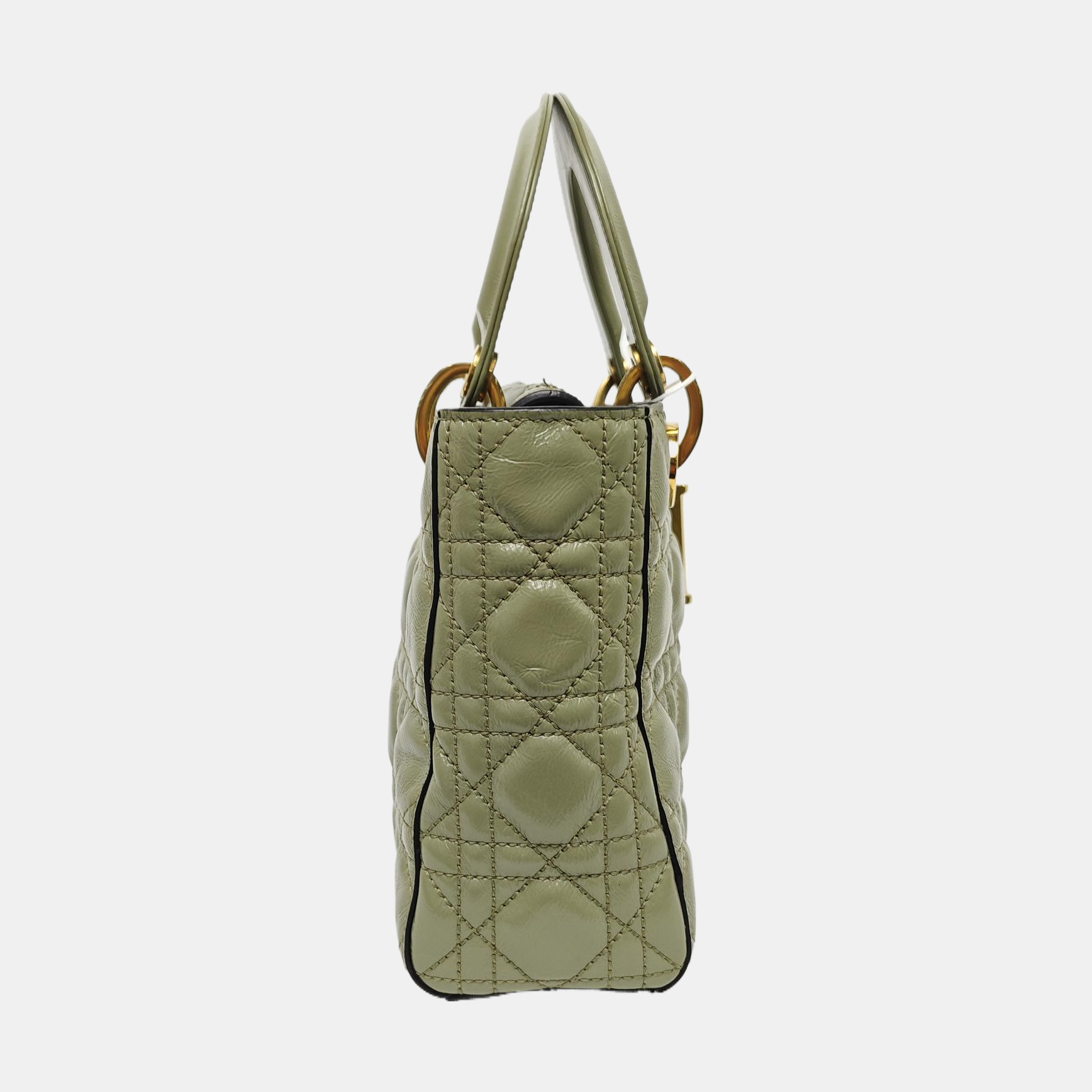 Authenticated pre-owned  Lady Dior Small Lambskin Green - Shoulder Bag at Looply