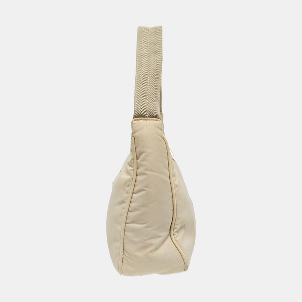 Authenticated pre-owned  Re-edition2000 Mini Nylon Beige - Top Handle Bag at Looply