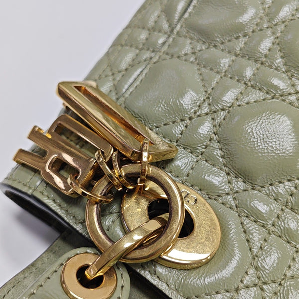Authenticated pre-owned  Lady Dior Small Lambskin Green - Shoulder Bag at Looply