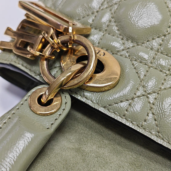 Authenticated pre-owned  Lady Dior Small Lambskin Green - Shoulder Bag at Looply