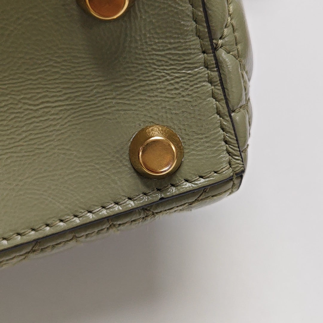 Authenticated pre-owned  Lady Dior Small Lambskin Green - Shoulder Bag at Looply