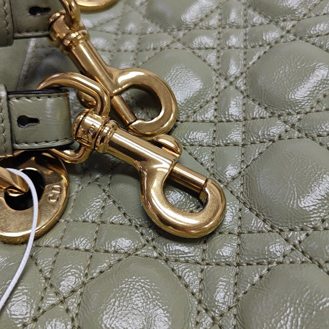 Authenticated pre-owned  Lady Dior Small Lambskin Green - Shoulder Bag at Looply