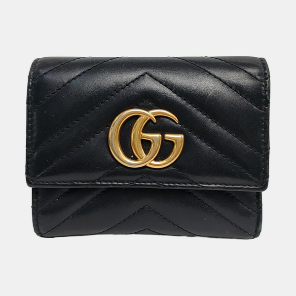 Authenticated pre-owned  GG Marmont Calfskin Black Wallet - Wallet at Looply