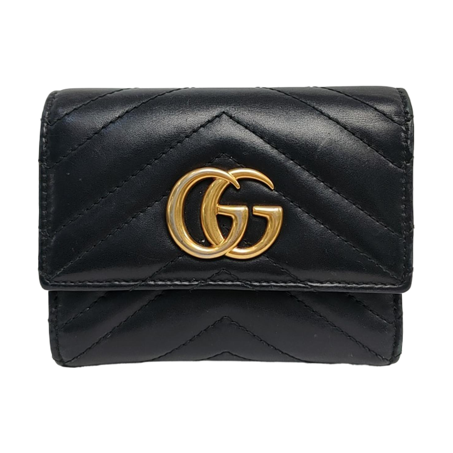 Authenticated pre-owned  GG Marmont Calfskin Black Wallet - Wallet at Looply