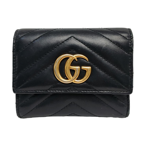 Authenticated pre-owned  GG Marmont Calfskin Black Wallet - Wallet at Looply