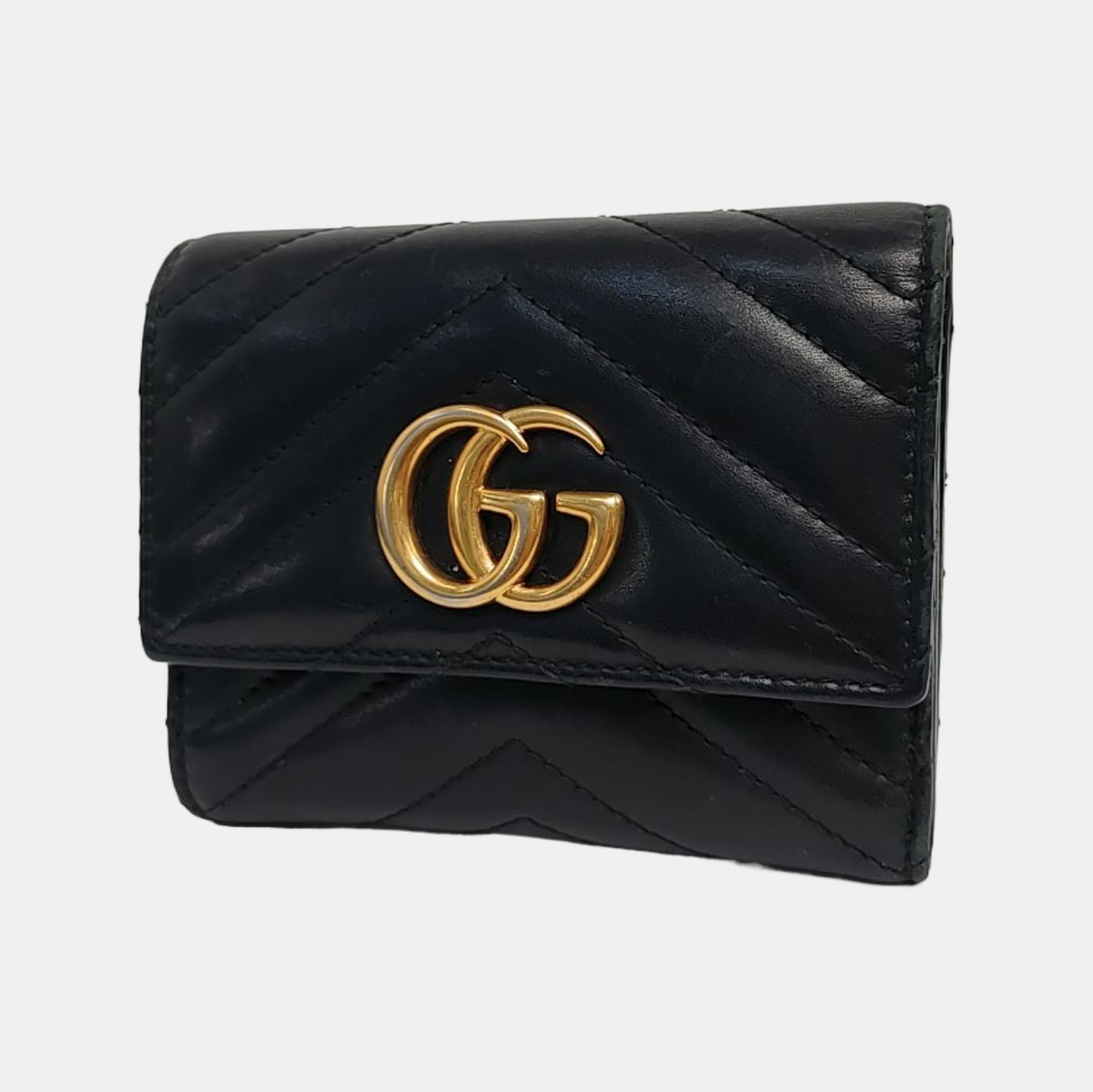 Authenticated pre-owned  GG Marmont Calfskin Black Wallet - Wallet at Looply
