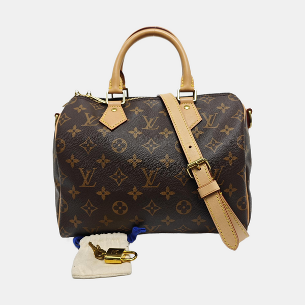 Authenticated pre-owned  Speedy 25 Monogram Coated Canvas Brown - Shoulder Bag at Looply