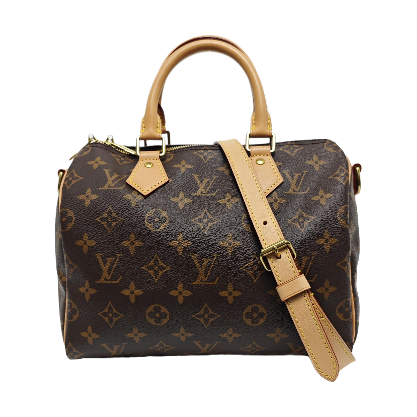 Authenticated pre-owned  Speedy 25 Monogram Coated Canvas Brown - Shoulder Bag at Looply