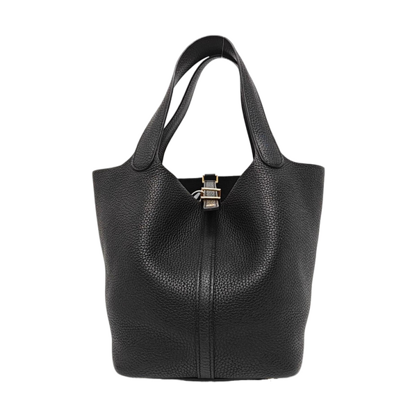 Authenticated pre-owned  Picotin Lock 22 Clemence Black - Top Handle Bag at Looply