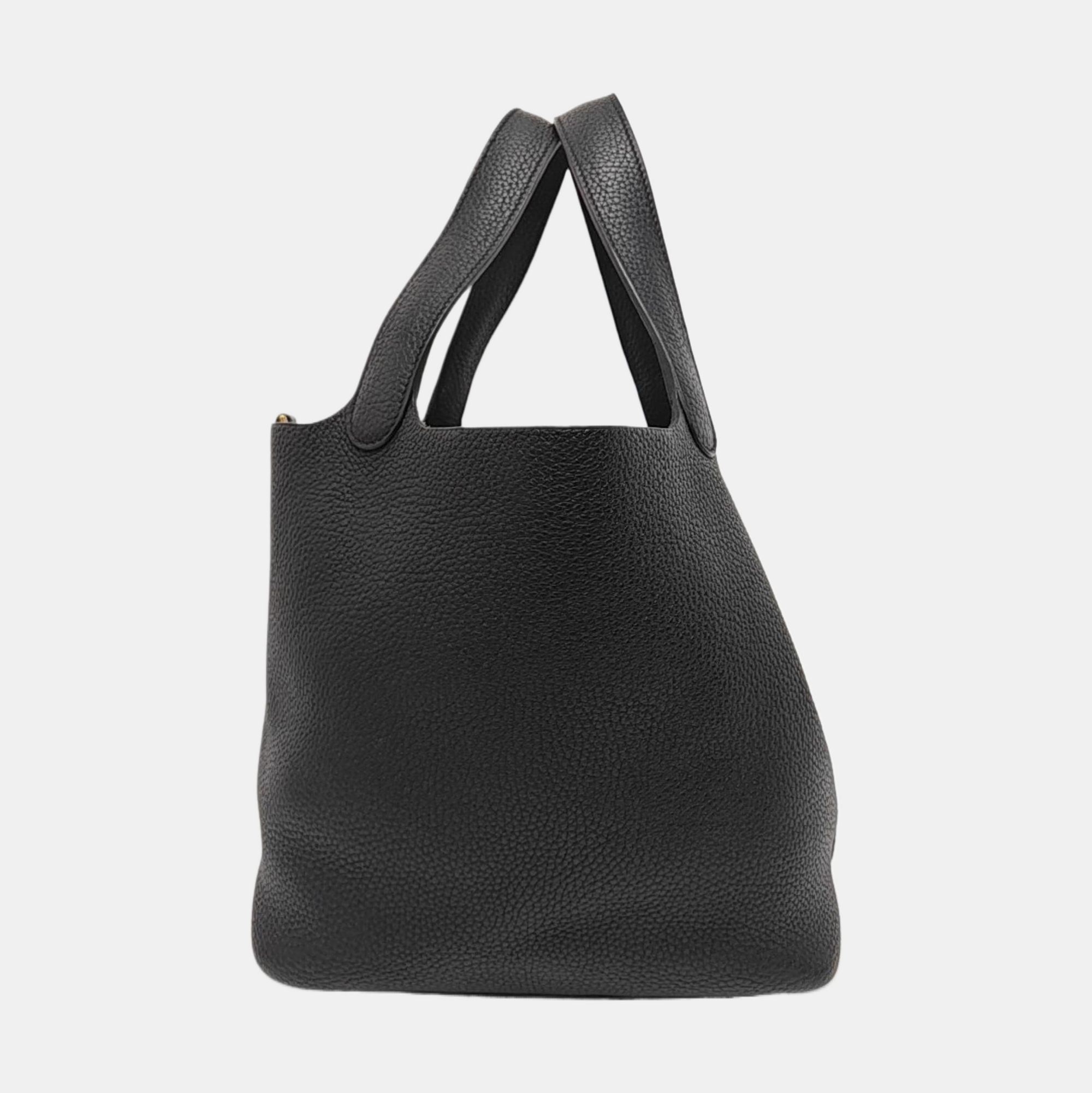 Authenticated pre-owned  Picotin Lock 22 Clemence Black - Top Handle Bag at Looply