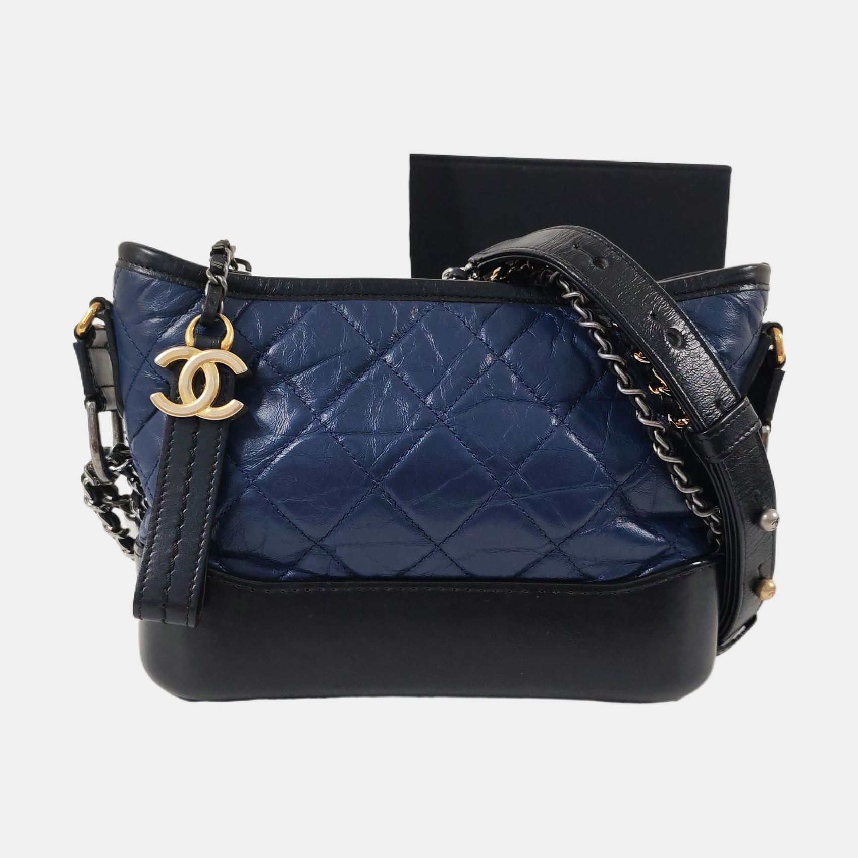 Authenticated pre-owned  Gabrielle Quilted Calfskin Blue - Shoulder Bag at Looply