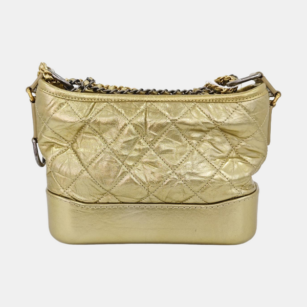 Authenticated pre-owned  Gabrielle Small Quilted Calfskin Gold - Shoulder Bag at Looply