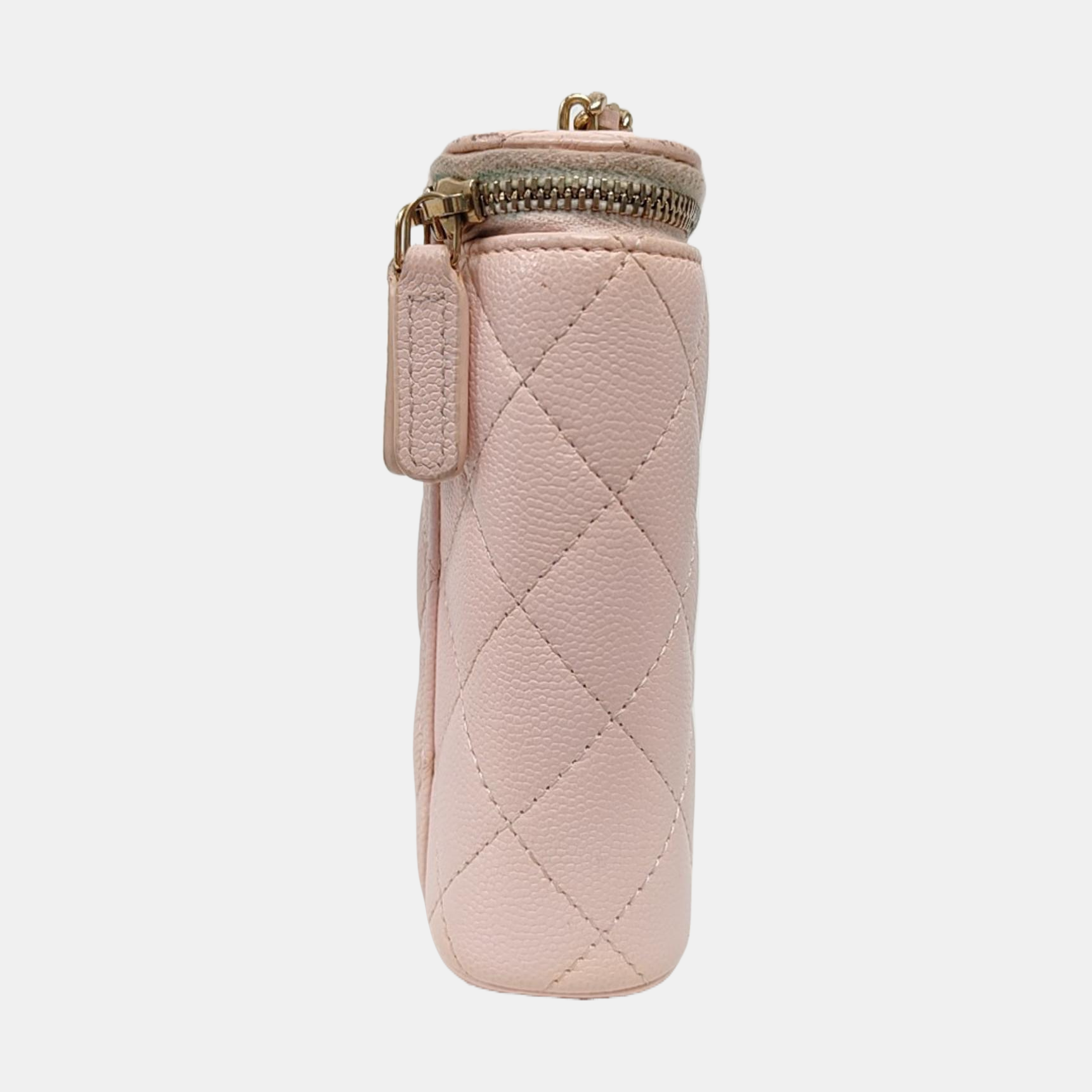 Authenticated pre-owned  Vanity Case Quilted Grained Calfskin Pink - Shoulder Bag at Looply