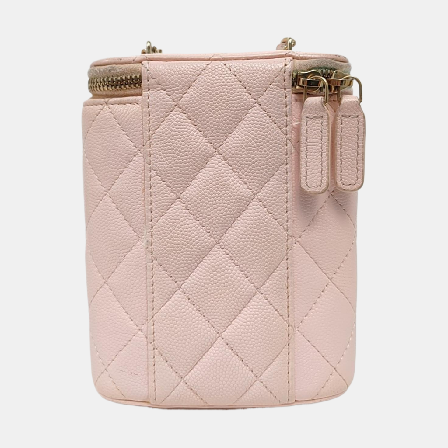 Authenticated pre-owned  Vanity Case Quilted Grained Calfskin Pink - Shoulder Bag at Looply