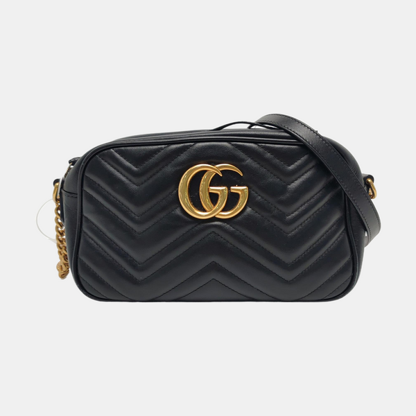 Authenticated pre-owned  GG Marmont Small Calfskin Black - Shoulder Bag at Looply