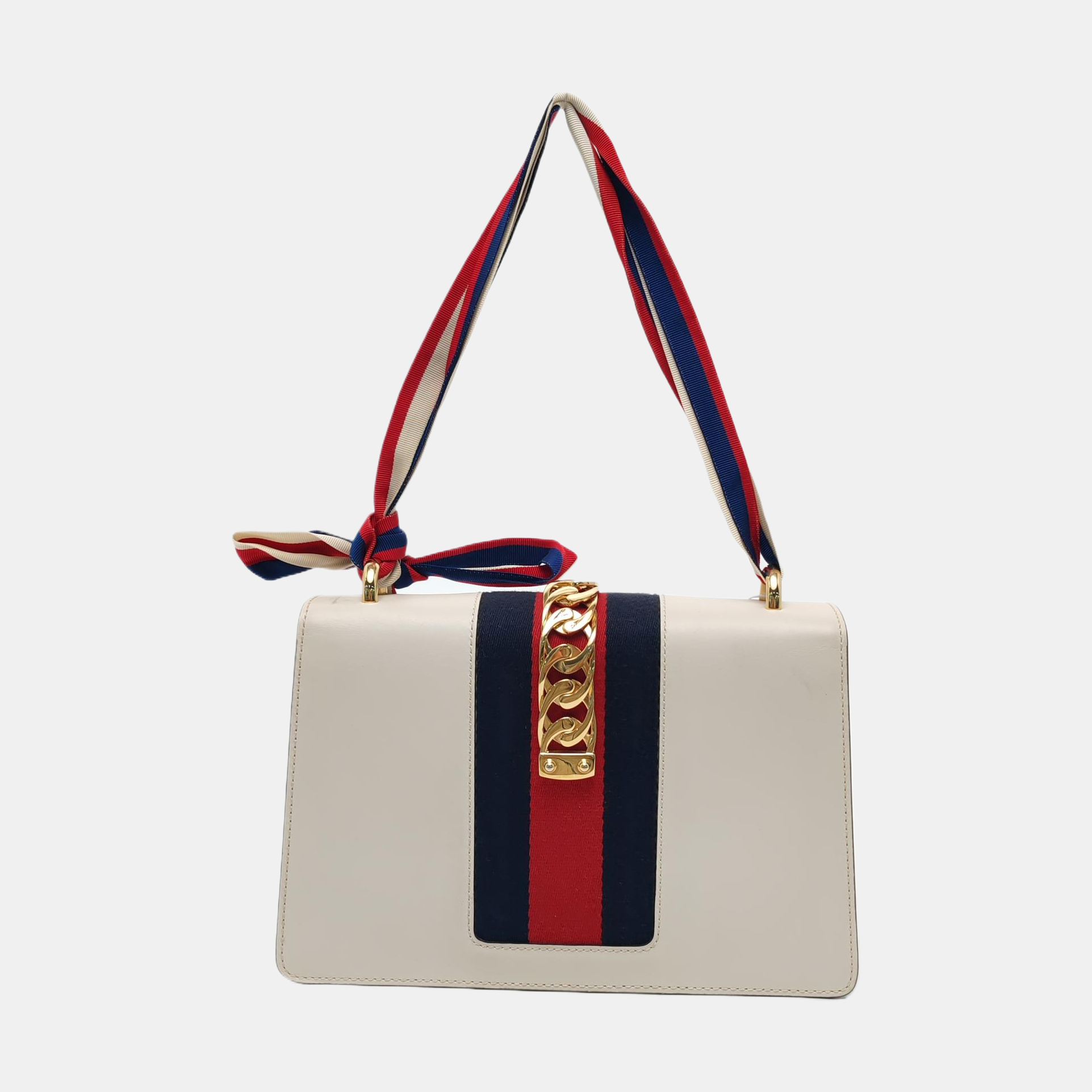 Authenticated pre-owned  Sylvie Small Calfskin White - Shoulder Bag at Looply