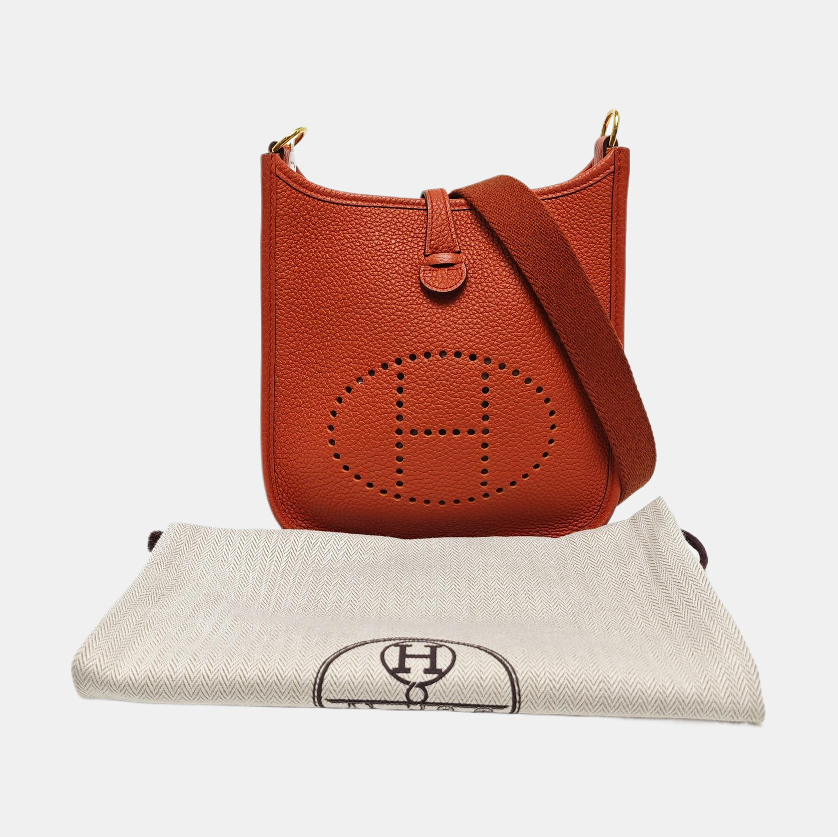 Authenticated pre-owned  Evelyne TPM Clemence Orange - Shoulder Bag at Looply