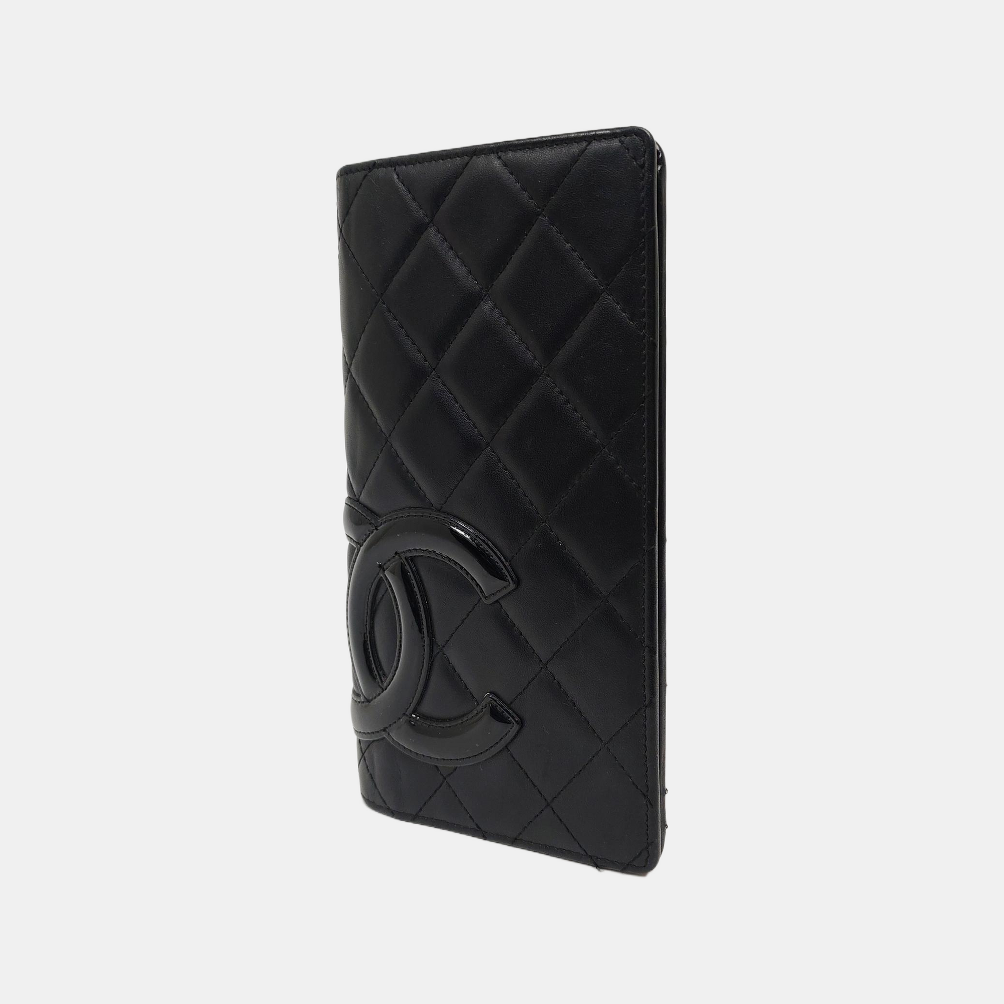 Authenticated pre-owned  Cambon Quilted Calfskin Black Wallet - Wallet at Looply