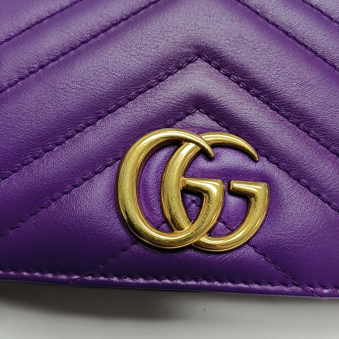 Authenticated pre-owned  GG Marmont Calfskin Purple - Crossbody Bag at Looply