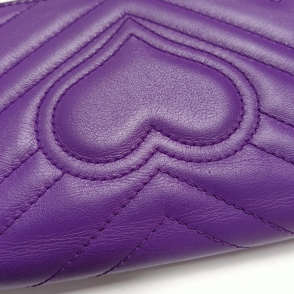 Authenticated pre-owned  GG Marmont Calfskin Purple - Crossbody Bag at Looply