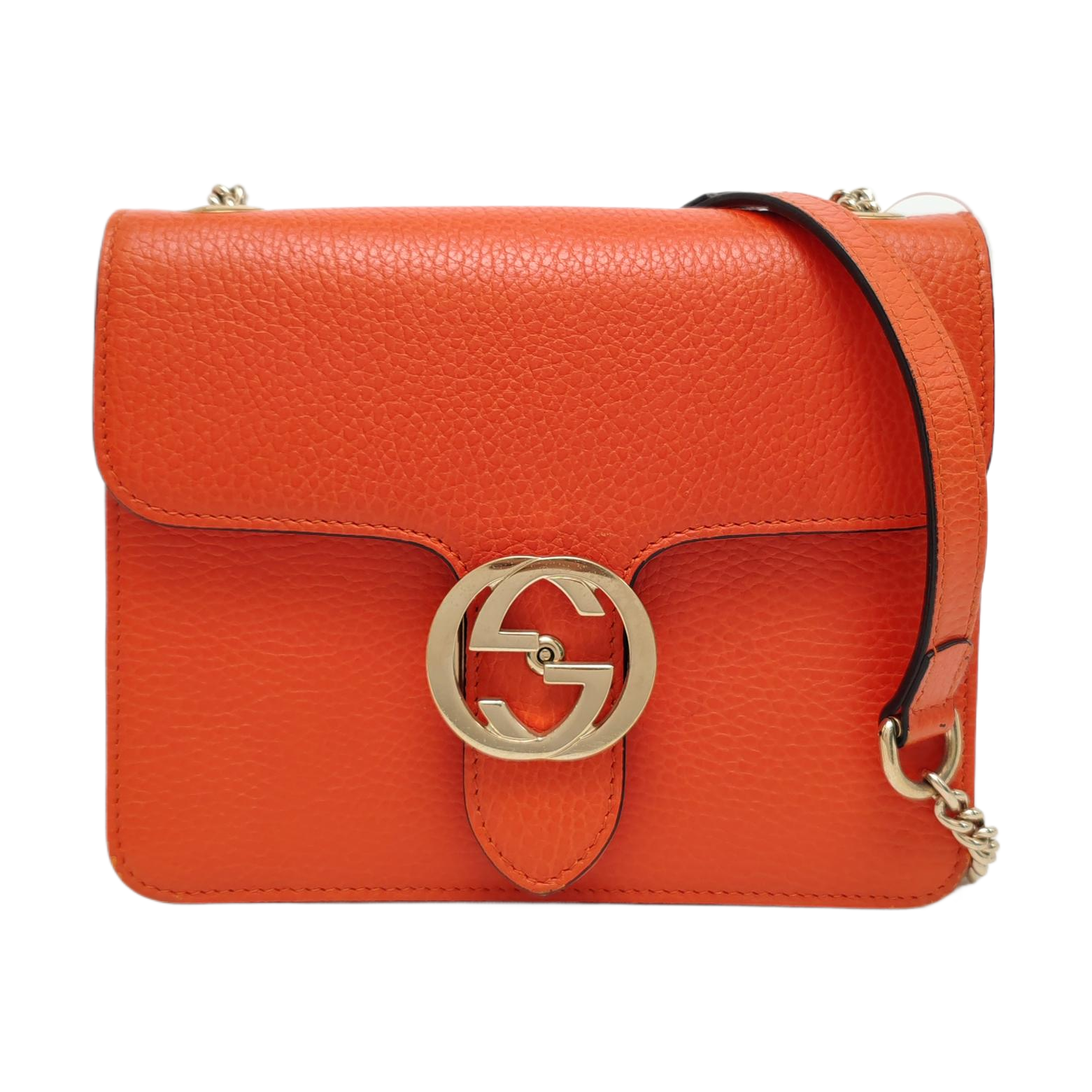 Authenticated pre-owned  Interlocking G Calfskin Orange - Shoulder Bag at Looply