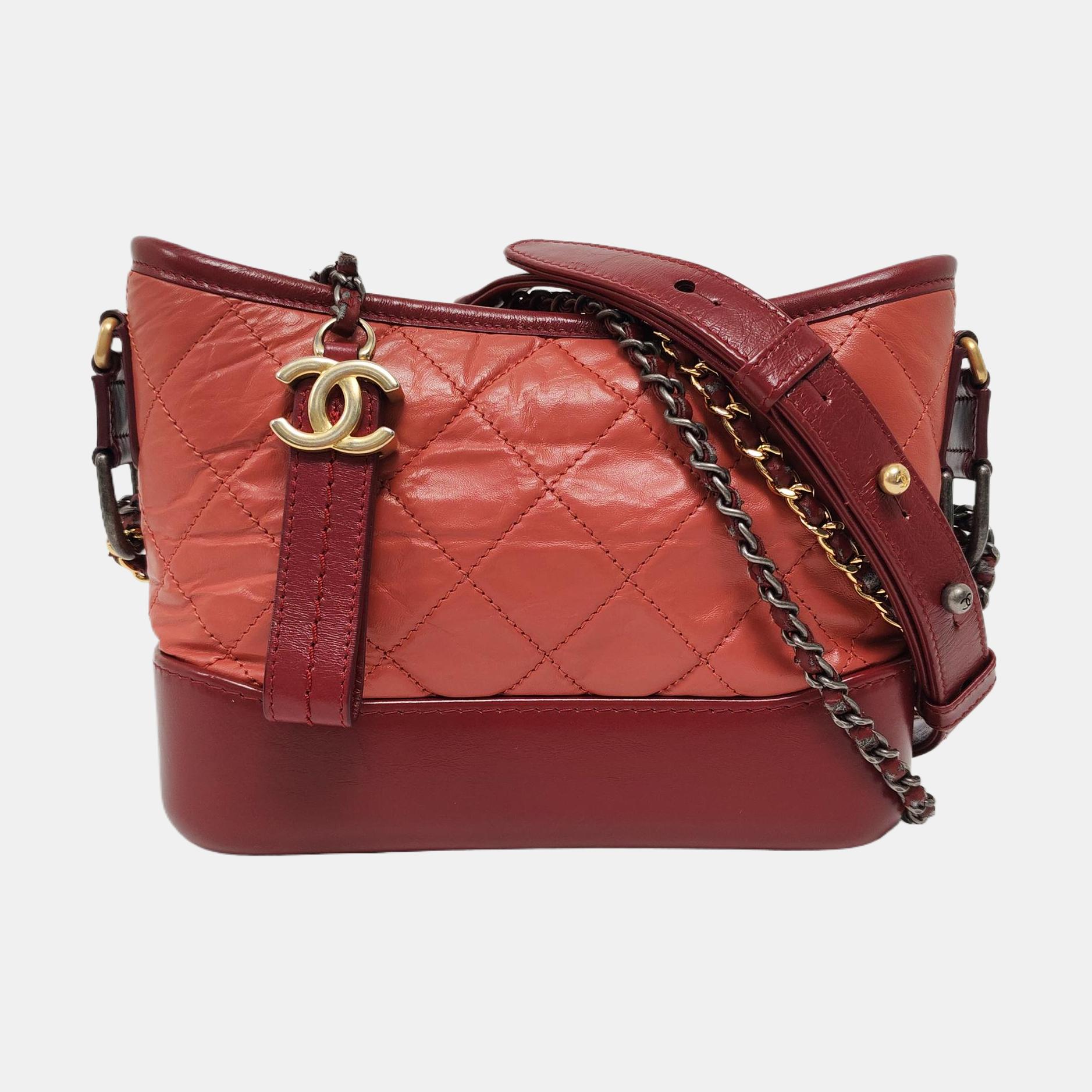 Authenticated pre-owned  Gabrielle Small Quilted Calfskin Burgundy - Shoulder Bag at Looply