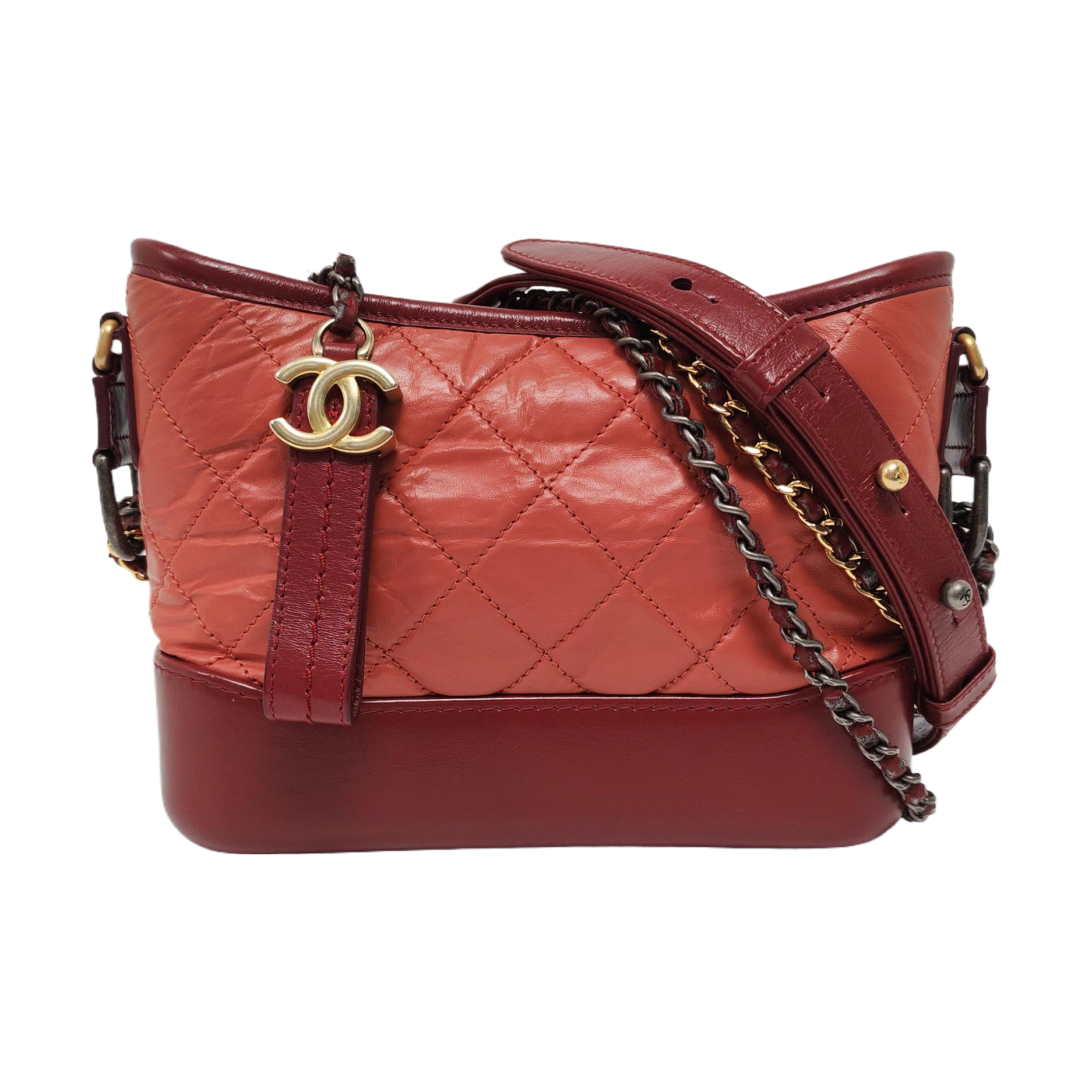 Authenticated pre-owned  Gabrielle Small Quilted Calfskin Burgundy - Shoulder Bag at Looply