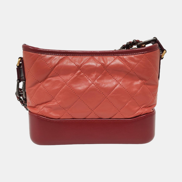 Authenticated pre-owned  Gabrielle Small Quilted Calfskin Burgundy - Shoulder Bag at Looply