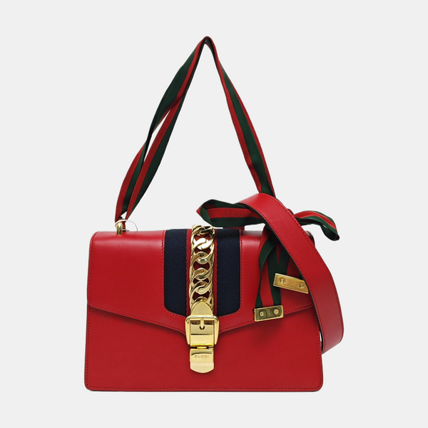Authenticated pre-owned  Sylvie Small Calfskin Red - Shoulder Bag at Looply