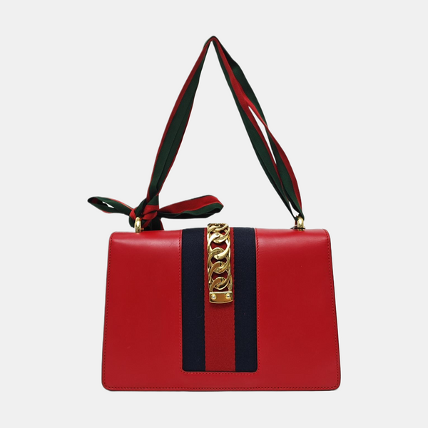 Authenticated pre-owned  Sylvie Small Calfskin Red - Shoulder Bag at Looply