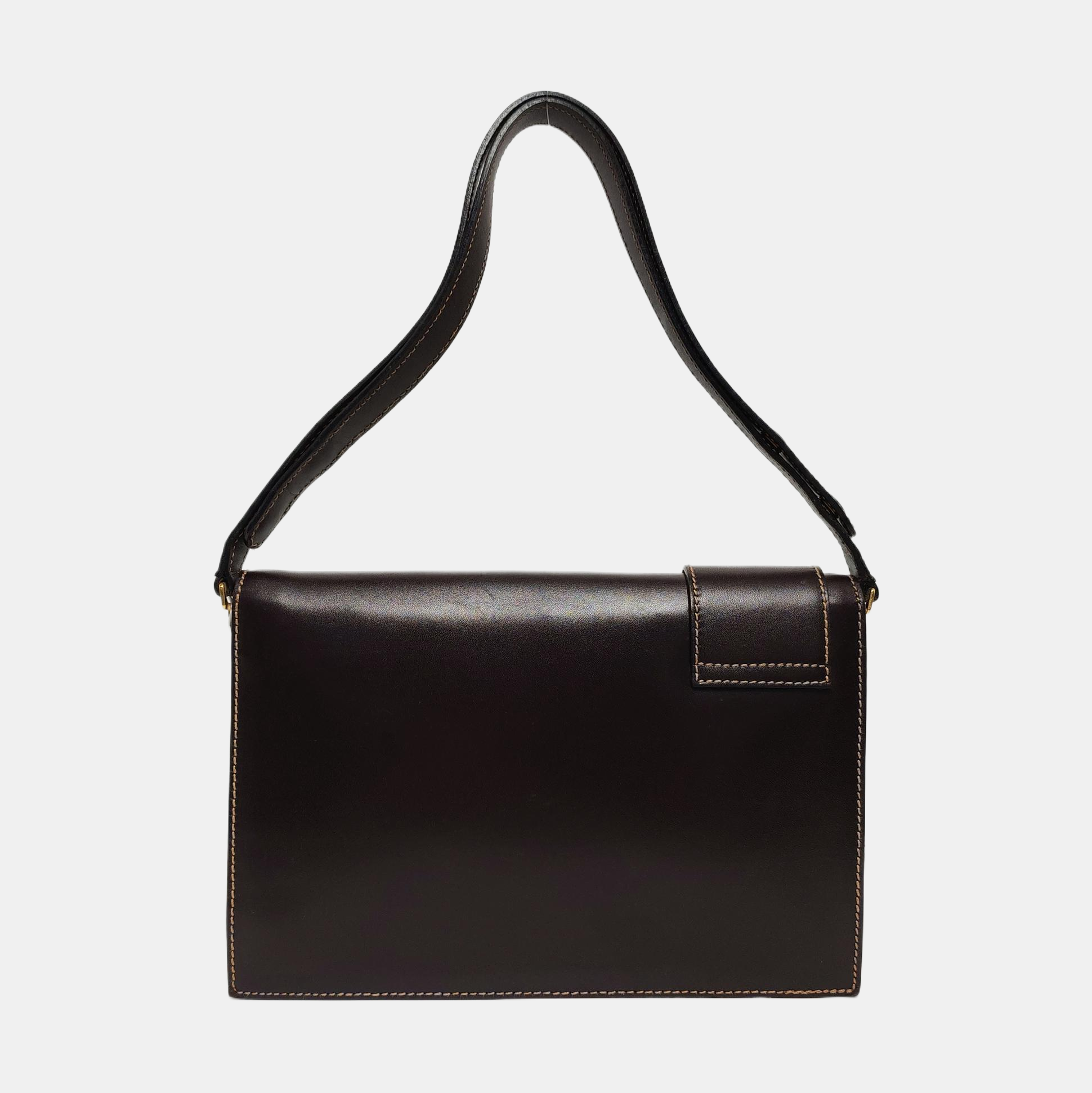 Calfskin Shoulder Bag Brown
