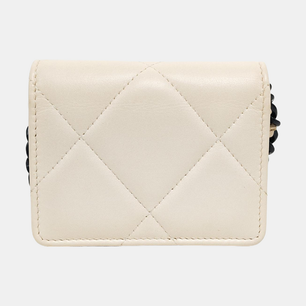 Authenticated pre-owned  Chanel 19 Quilted Calfskin White - Shoulder Bag at Looply