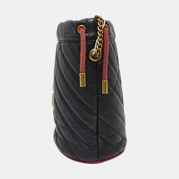 Authenticated pre-owned  GG Marmont Mini Calfskin Black - Shoulder Bag at Looply