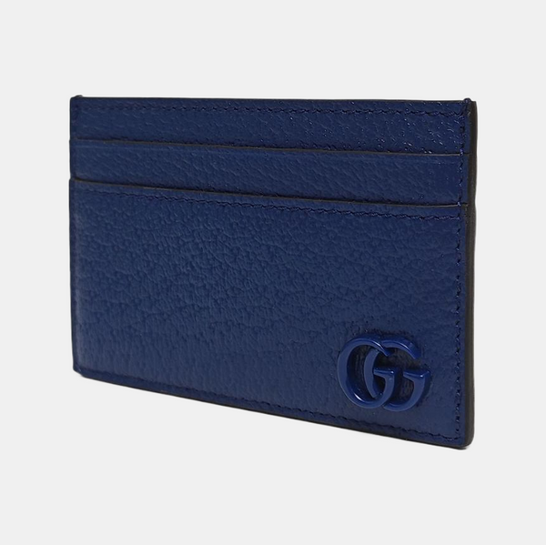 Authenticated pre-owned  GG Marmont Calfskin Blue Card Holder - Card Holder at Looply