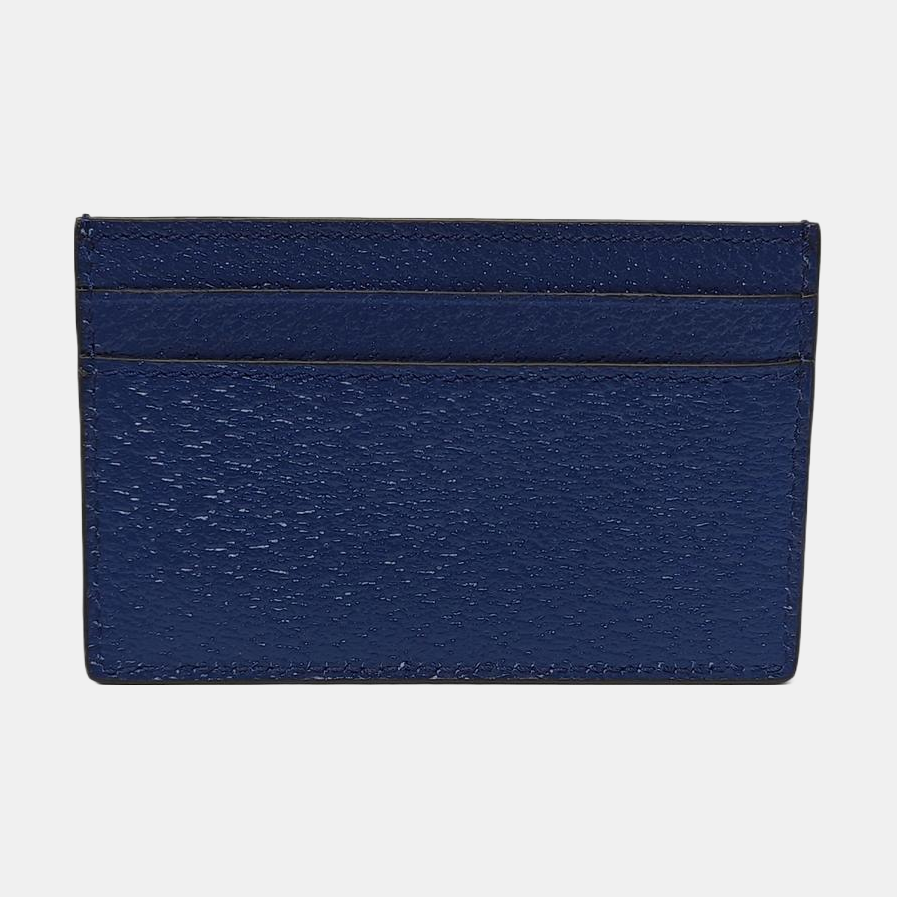 Authenticated pre-owned  GG Marmont Calfskin Blue Card Holder - Card Holder at Looply