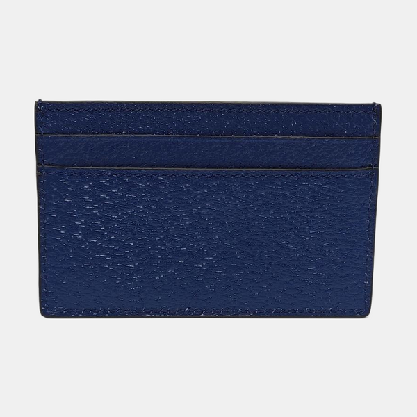 Authenticated pre-owned  GG Marmont Calfskin Blue Card Holder - Card Holder at Looply