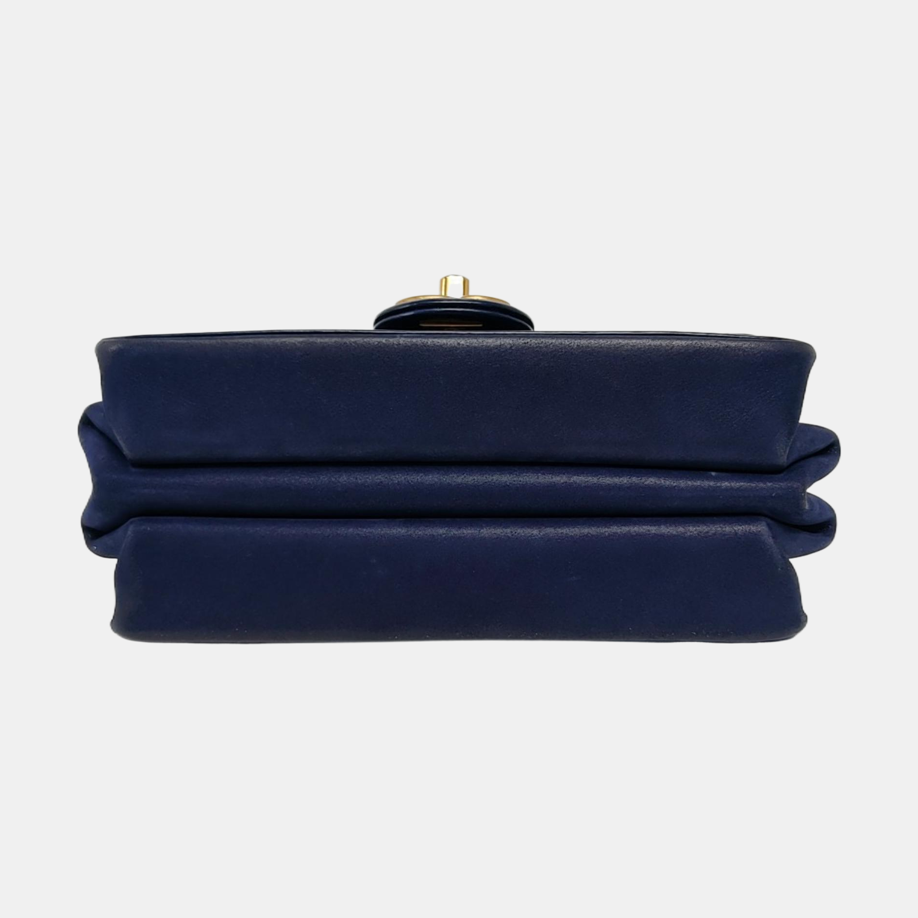 Authenticated pre-owned  Classic Flap Quilted Calfskin Blue - Shoulder Bag at Looply