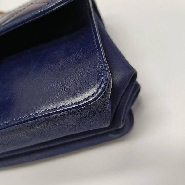 Authenticated pre-owned  Classic Flap Quilted Calfskin Blue - Shoulder Bag at Looply