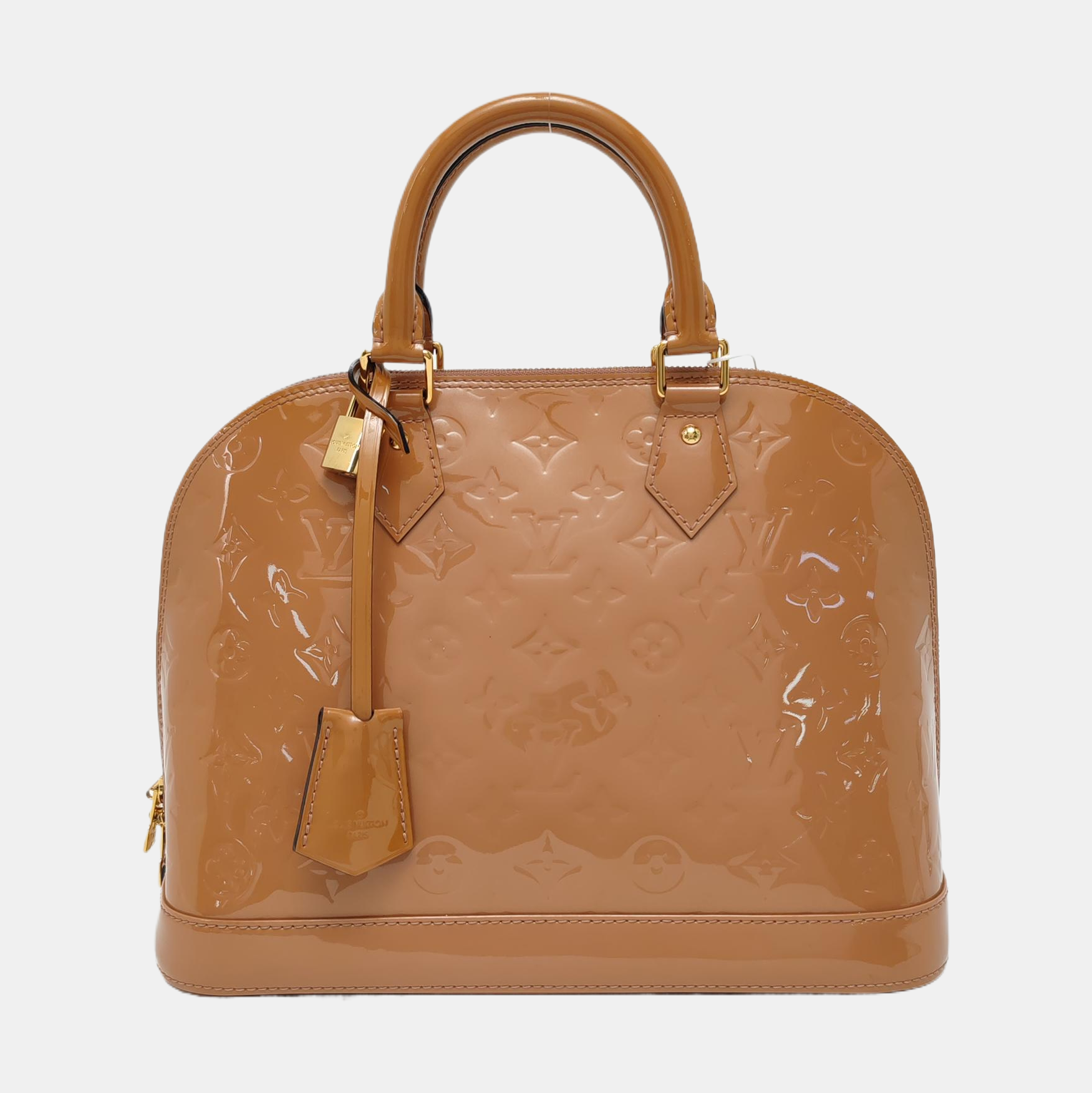 Authenticated pre-owned  Alma PM Patent Leather Beige - Top Handle Bag at Looply